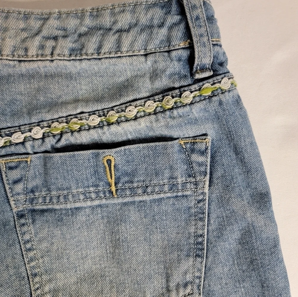 Free People Denim Shorts Sz 25 Cut-Off Embroidered Pockets